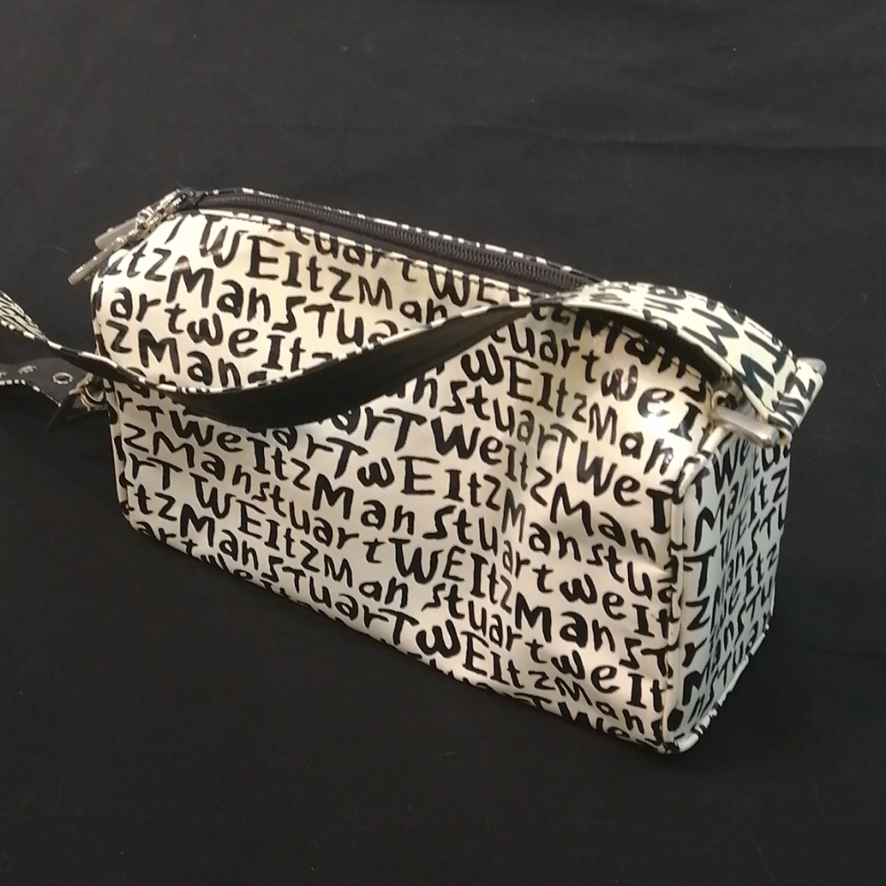 Stuart Weitzman Graffiti Print Leather Crossbody Purse Shoulder Bag